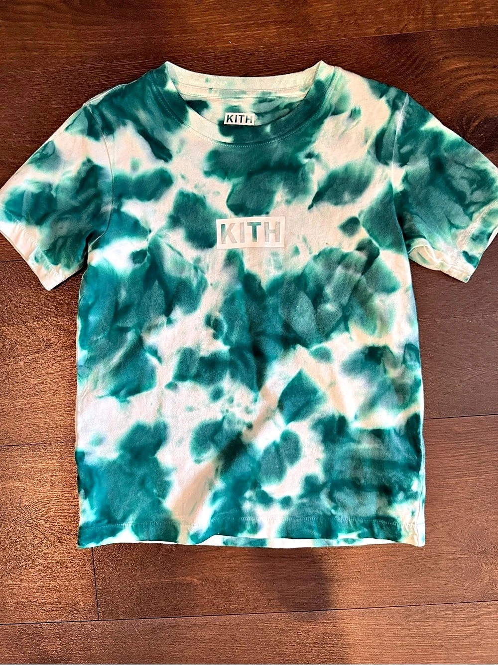 KITH Tie Dye Box Logo Tee Green & White
